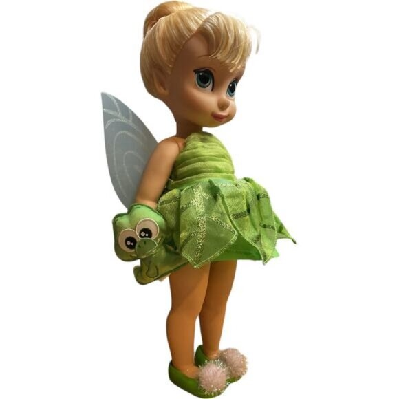 Disney Animators Collection Tinker Bell Doll 15" With Green Fairy Dress & Wings - Picture 2 of 8